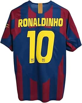 FCバルセロナ05/06 長袖シャツ　蛍光イエロー　ロナウジーニョ背番号10 FCバルセロナ05/06 長袖シャツ 蛍光イエロー ロナウジーニョ背番号10